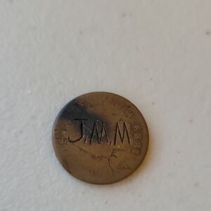 Love Token J.M.M. Engraved on a One Cent Indian Head Penny